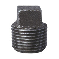 ProSource 31-3/8B Pipe Plug, 3/8 in, MPT, Square Head, Malleable Iron, SCH 40 Schedule