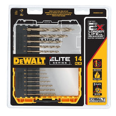 DEWALT DWA1240/DW1263 Drill Bit Set with ToughCase+ System, Industrial, 14-Piece, Cobalt Steel, Ferrous Oxide