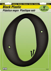 Hy-Ko 30200 Series 30210 House Number, Character: 0, 6 in H Character, Black Character, Plastic
