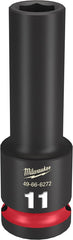 Milwaukee SHOCKWAVE Impact Duty Series 49-66-6272 Deep Impact Socket, 11 mm Socket, 1/2 in Drive, Square Drive, 6-Point