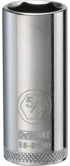 DeWALT DWMT88989OSP Drive Socket, 5/8 in Socket, 3/8 in Drive, 6-Point, Vanadium Steel, Polished Chrome