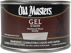 Old Masters 82008 Gel Stain, Weathered Wood, Liquid, 1 pt