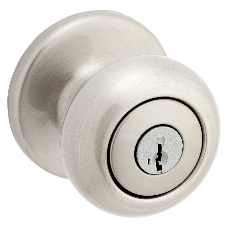 Kwikset 400CV 15 RCAL RCS Keyed Entry Knob, Brass, Satin Nickel
