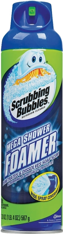 Scrubbing Bubbles 70589 Shower Cleaner, 20 oz Spray Can, Marine, Ozone, Light Yellow/Transparent