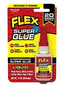 Flex Seal SGLIQB20 High Performance Super Glue, Liquid, Clear, 20 g Bottle