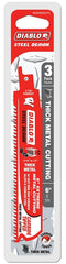 Diablo DS0608CF3 Reciprocating Saw Blade, 1 in W, 6 in L, 8 TPI, Carbide Cutting Edge