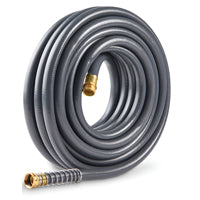 Gilmour Flexogen 874501-1021 Heavy-Duty Garden Hose, 5/8 in, 50 ft L, Brass/PVC, Black