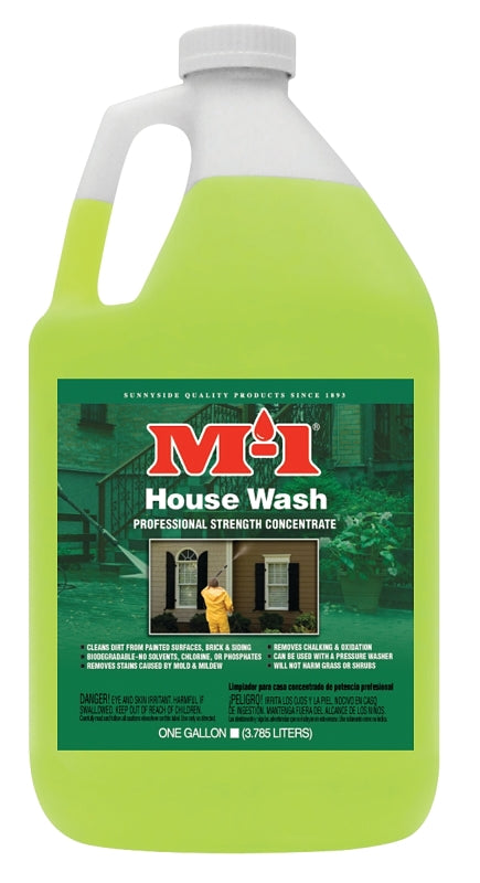 M-1 HW1G House Wash Cleaner, Liquid, Mild, Yellow, 1 gal, Bottle