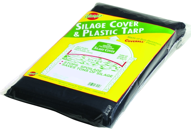 Warp's SSC-20 Tarpaulin, 20 ft L, 20 ft W, 3 mil Thick, Plastic, Black