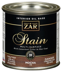 ZAR 11906 Wood Stain, Mocha, Liquid, 0.5 pt, Can