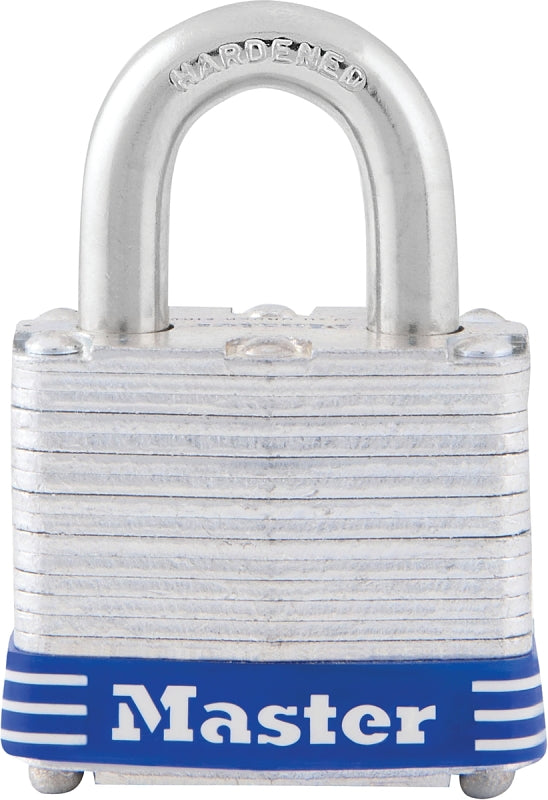 Master Lock 3KA 0464 Padlock, Keyed Alike Key, Open Shackle, 9/32 in Dia Shackle, 3/4 in H Shackle, Steel Shackle