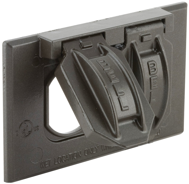 Bell 5180 Series 5180-2 Weatherproof Flip Cover, 4.563 in W, 1-Gang, Aluminum, Bronze, Powder-Coated