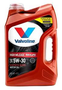 Valvoline 881163 Synthetic Blend Motor Oil, 5W-30, 5 qt, Jug