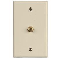 Zenith VW1001WJ1A Coaxial Cable Wall Jack, 4-1/2 in L, 2-3/4 in W, Almond