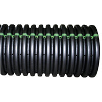 ADS HY-PF1-04-0010 Perforated Single Wall Corrugated Tubing, HDPE, 10 ft L