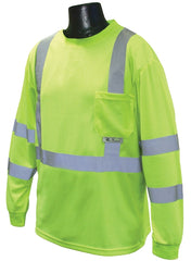 Radwear ST21-3PGS-2X Safety T-Shirt, 2XL, Polyester, Green, Long Sleeve, Pullover