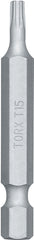 DeWALT DW2648 Power Bit, T15 Drive, Torx Drive, 1/4 in Shank, Hex Shank, 2 in L, Steel