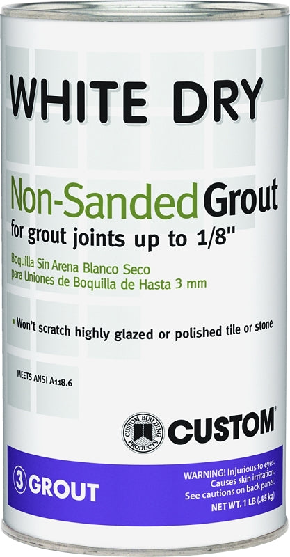 CUSTOM WDG1-6 Polymer Modified Grout, Powder, Characteristic, White, 1 lb Can