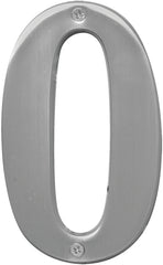 Hy-Ko Prestige Series BR-51SN/0 House Number, Character: 0, 5 in H Character, Nickel Character, Brass