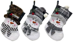 Hometown Holidays 49704 Toy Snowman Stocking, 20 in, Neutral, 5+, Polyester, Gray/White