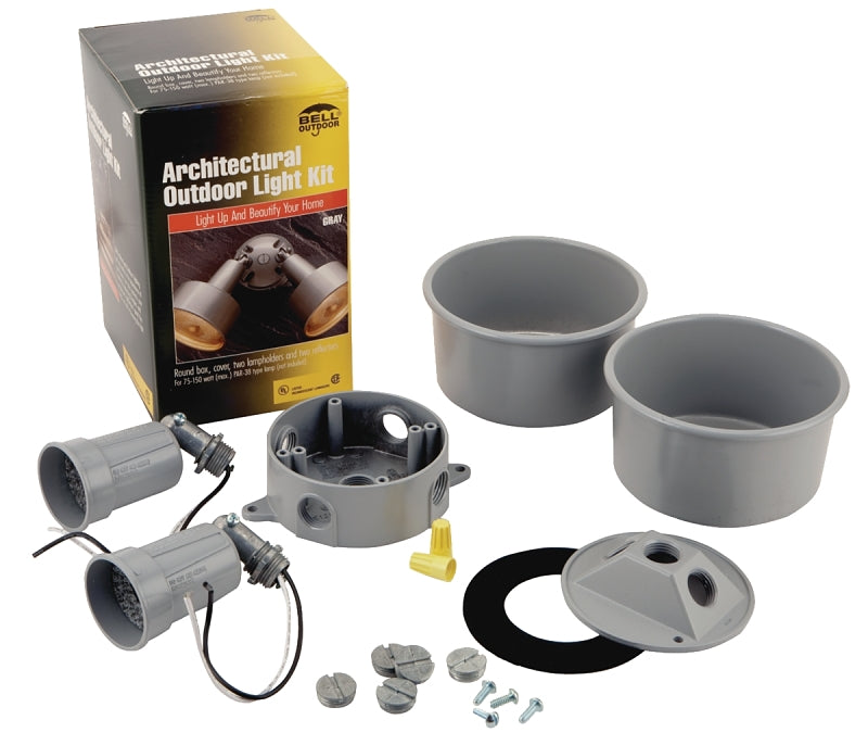 Hubbell 5876-5CN Round Light Kit, Metal, Gray, Powder-Coated