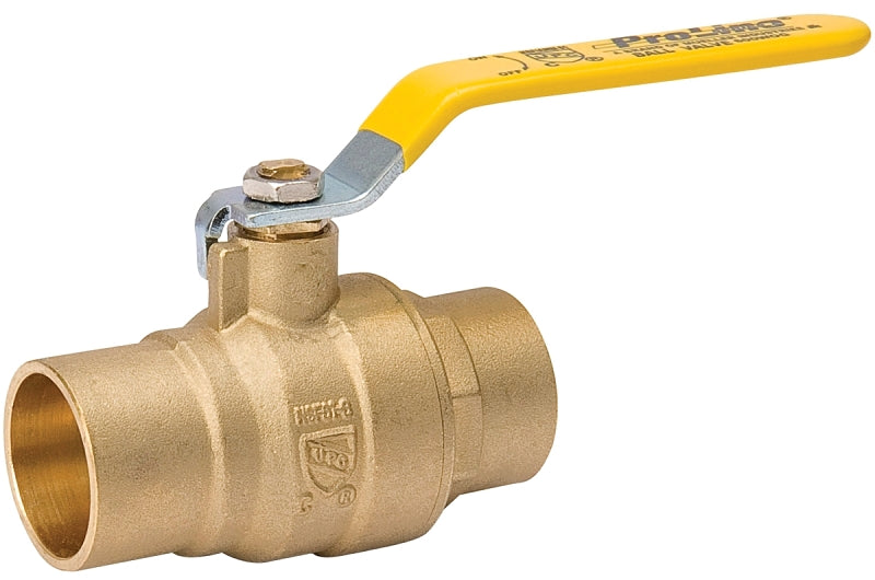 B & K 107-855NL Ball Valve, 1 in Connection, Compression, 125, 600 psi Pressure, Manual Actuator, Brass Body