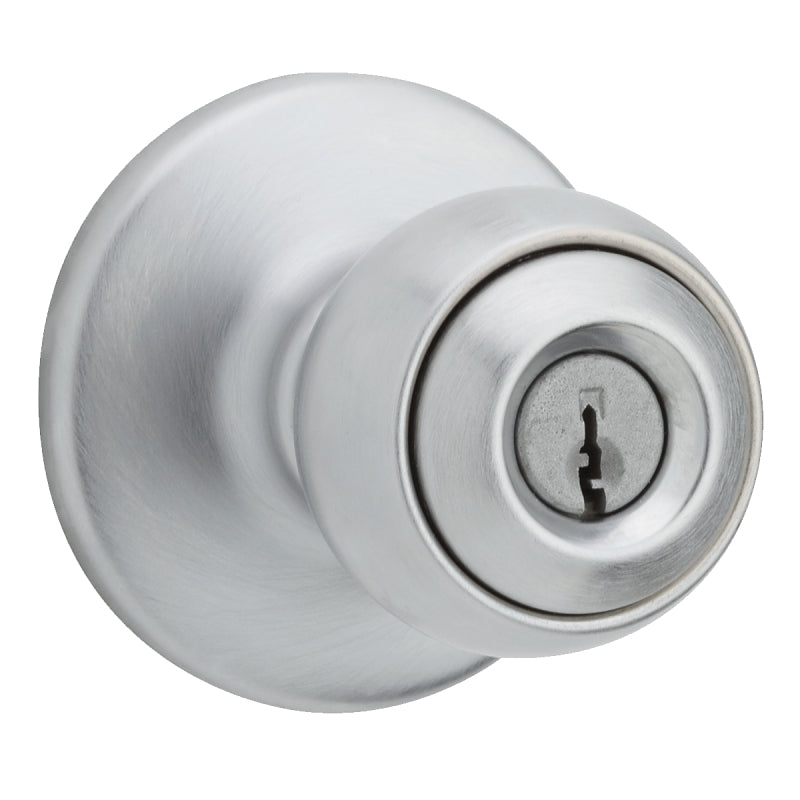 Weiser Yukon Series 9GAC5310-048 Entry Door Knob, 1-7/8 in Dia Knob, Satin Chrome