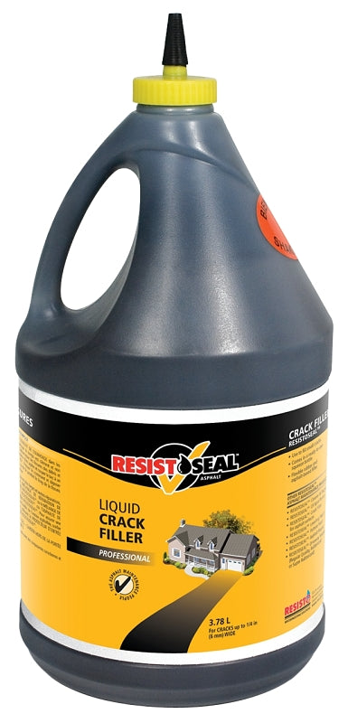 Resistoseal 50006 Crack Filler, Liquid, Black, Slight Petroleum, 1 gal Bottle