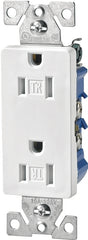 Eaton Wiring Devices TR1107W-BOX Duplex Receptacle, 2 -Pole, 15 A, 125 V, Push-in, Side Wiring, NEMA: 5-15R, White