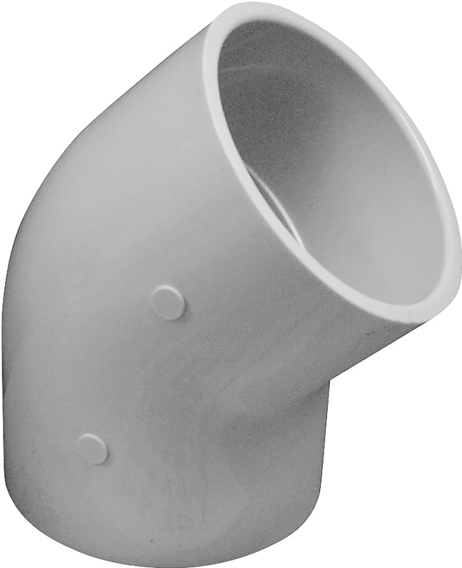 Lasco 417025BC Pipe Elbow, 2-1/2 in, Slip, 45 deg Angle, PVC, SCH 40 Schedule