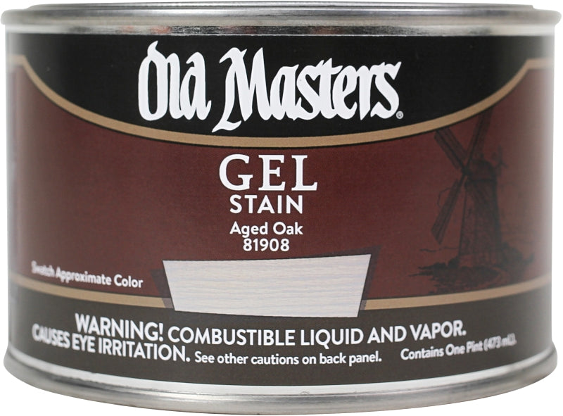 Old Masters 81908 Gel Stain, Aged Oak, Liquid, 1 pt