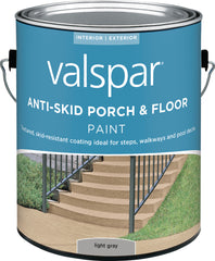 Valspar 024.0082030.007 Porch and Floor Paint, Light Gray, 1 gal, 100 sq-ft/gal Coverage Area