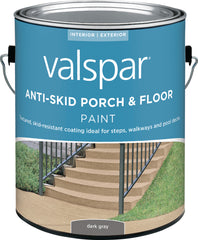 Valspar 024.0082031.007 Porch and Floor Paint, Dark Gray, 1 gal, 100 sq-ft/gal Coverage Area