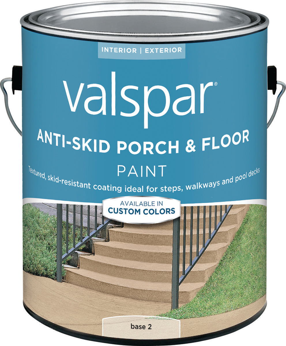 Valspar 024.0082032.007 Porch and Floor Paint, Base 2, 1 gal, 100 sq-ft/gal Coverage Area