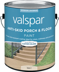 Valspar 024.0082032.007 Porch and Floor Paint, Base 2, 1 gal, 100 sq-ft/gal Coverage Area
