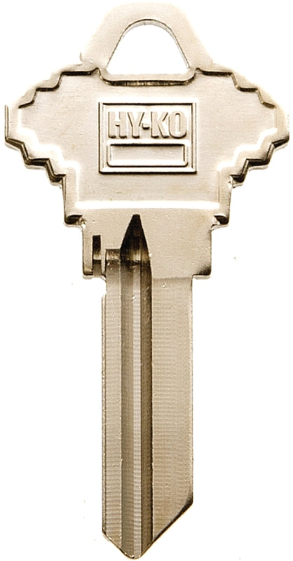Hy-Ko 11010SC19 Key Blank, Brass, Nickel, For: Schlage Cabinet, House Locks and Padlocks