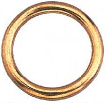 Baron 7B-2 Welded Ring, 2 in ID Dia Ring, #7B Chain, Steel, Polished Brass