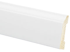 Inteplast Group 633 56330800032 Base Moulding, 8 ft L, 3-3/16 in W, 3/8 in Thick, Polystyrene, Crystal White