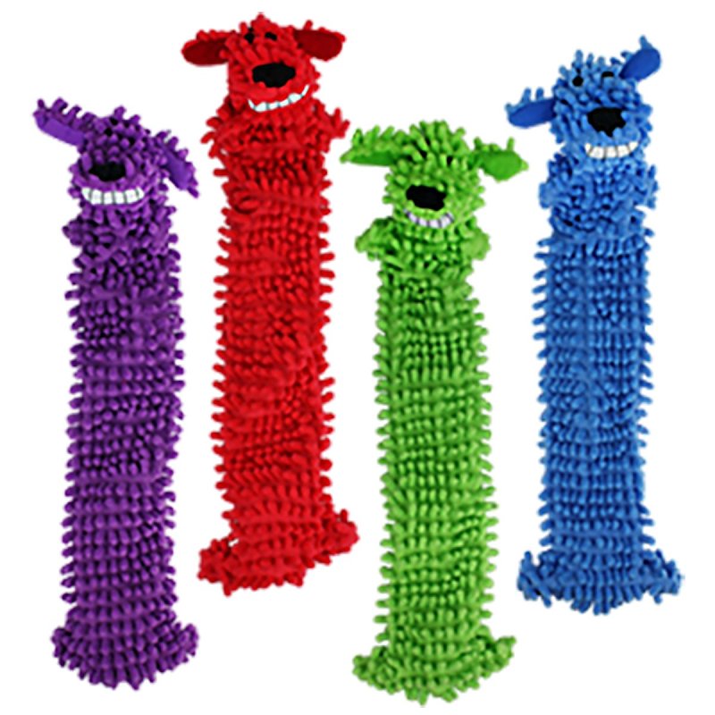 multipet MP27483 Dog Toy, 12 in, Floppy Lightweight Loofa Dog, Assorted