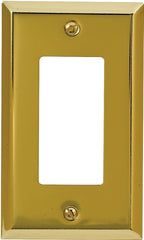 Amerelle 163RBR Wallplate, 4-15/16 in L, 2-7/8 in W, 1 -Gang, Steel, Polished Brass