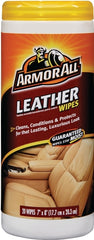 Armor All 18581C Leather Wipes, 8.44 in L, 3.31 in W, Mild, Effective to Remove: Dirt, Soil, 30-Wipes