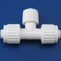 Flair-It 16830 Reducing Tube Tee, 1/2 x 3/8 in, PEX-A, PEX-B