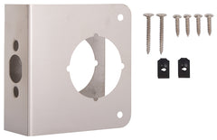 ProSource HSH-046SBN-PS Door Reinforcer, 2-3/4 in Backset, 1-3/4 in Thick Door, Steel, Satin Nickel, 4-1/2 in H