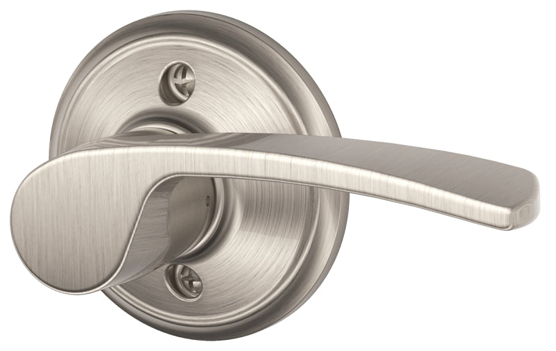 Schlage F Series FA170MER619RH Dummy Lever, Mechanical Lock, Satin Nickel, Lever Handle, Metal, Residential