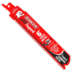 Diablo Steel Demon Amped DS0608CFA3 Reciprocating Saw Blade, 1 in W, 6 in L, 8 TPI, Carbide Cutting Edge