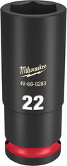 Milwaukee SHOCKWAVE Impact Duty Series 49-66-6283 Deep Impact Socket, 22 mm Socket, 1/2 in Drive, Square Drive, 6-Point
