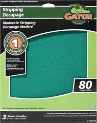 Gator 7261-012 Sanding Sheet, 11 in L, 9 in W, 80 Grit, Aluminum Oxide Abrasive
