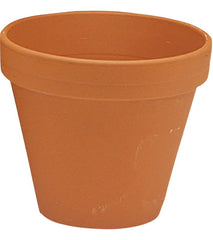 Ceramo S-8 Pot, 7-3/4 in Dia, 6-3/4 in H, Flower Design, Red Clay