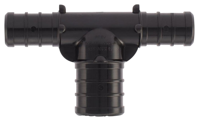 Apollo Valves PXPAT1212345PK Pipe Tee, 1/2 x 3/4 in, Barb, Plastic, Black, 200 psi Pressure