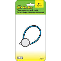 Hy-Ko KC124 Key Ring, 5-1/2 in L x 2-3/4 in W x 1/4 in H Dimensions, Nylon-Coated, Cable